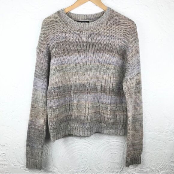 Something Navy Muted Striped Lavender Sweater - Picture 5 of 11